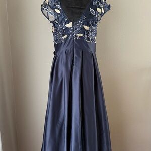 Elegant Navy Blue Evening Dress